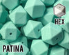 Silicone Beads, 17 mm Hexagon Patina Silicone Beads 5-1,000 (aka bright teal, bright aqua, bright mint) Bulk Silicone Beads Wholesale