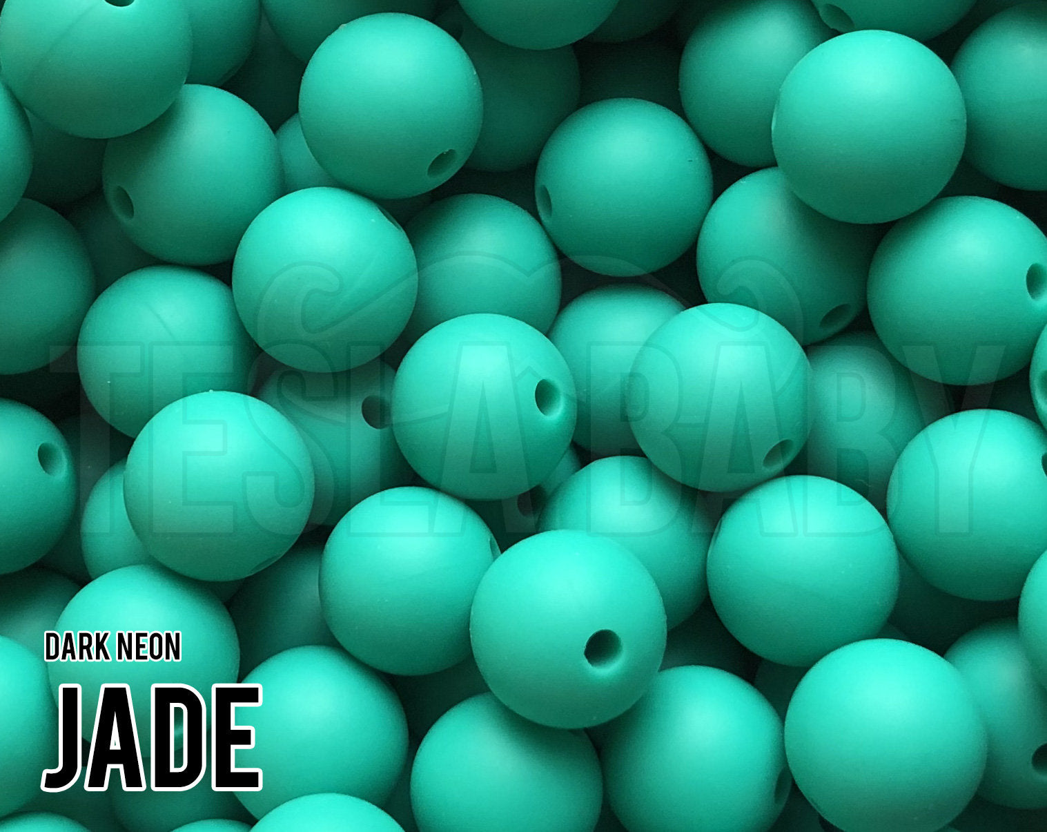 Silicone Beads, 12 mm Jade Silicone Beads - Dark Neon - 5-1,000 (aka dark green, dark teal green) Bulk Silicone Beads Wholesale