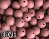 Silicone Beads, 12 mm Cedar Silicone Beads - Moody Palette - 5-1,000 (aka medium dusty pink, dusty rose) Bulk Silicone Beads Wholesale