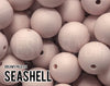 Silicone Beads, 15 mm Seashell Silicone Beads - Dreamy Palette - 5-1,000 (aka light pink, pastel pink, muted pink) Bulk Wholesale