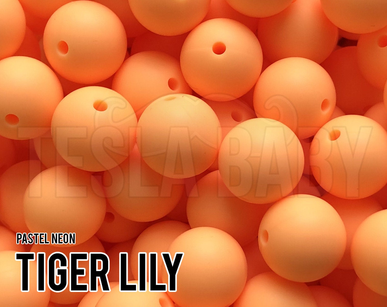 Silicone Beads, 15 mm Tiger Lily Silicone Beads - Pastel Neon - 5-1,000 (aka bright orange, neon orange, pastel orange) Bulk Wholesale