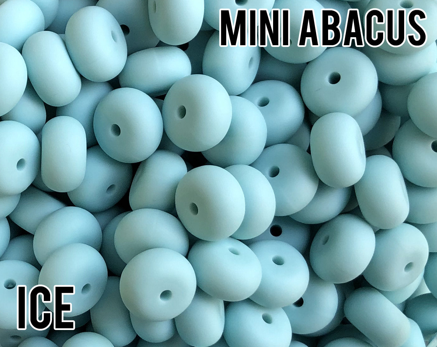 Mini Abacus Ice Silicone Beads 10-1,000 (aka Light Blue, Light Teal, Turquoise) Bulk Silicone Beads Wholesale