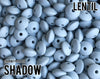 Small Abacus Lentil Saucer Silicone Beads in Shadow - 12 mm x 7 mm - Dreamy Palette - 5-1,000 (aka light grey, blue grey, muted grey blue)