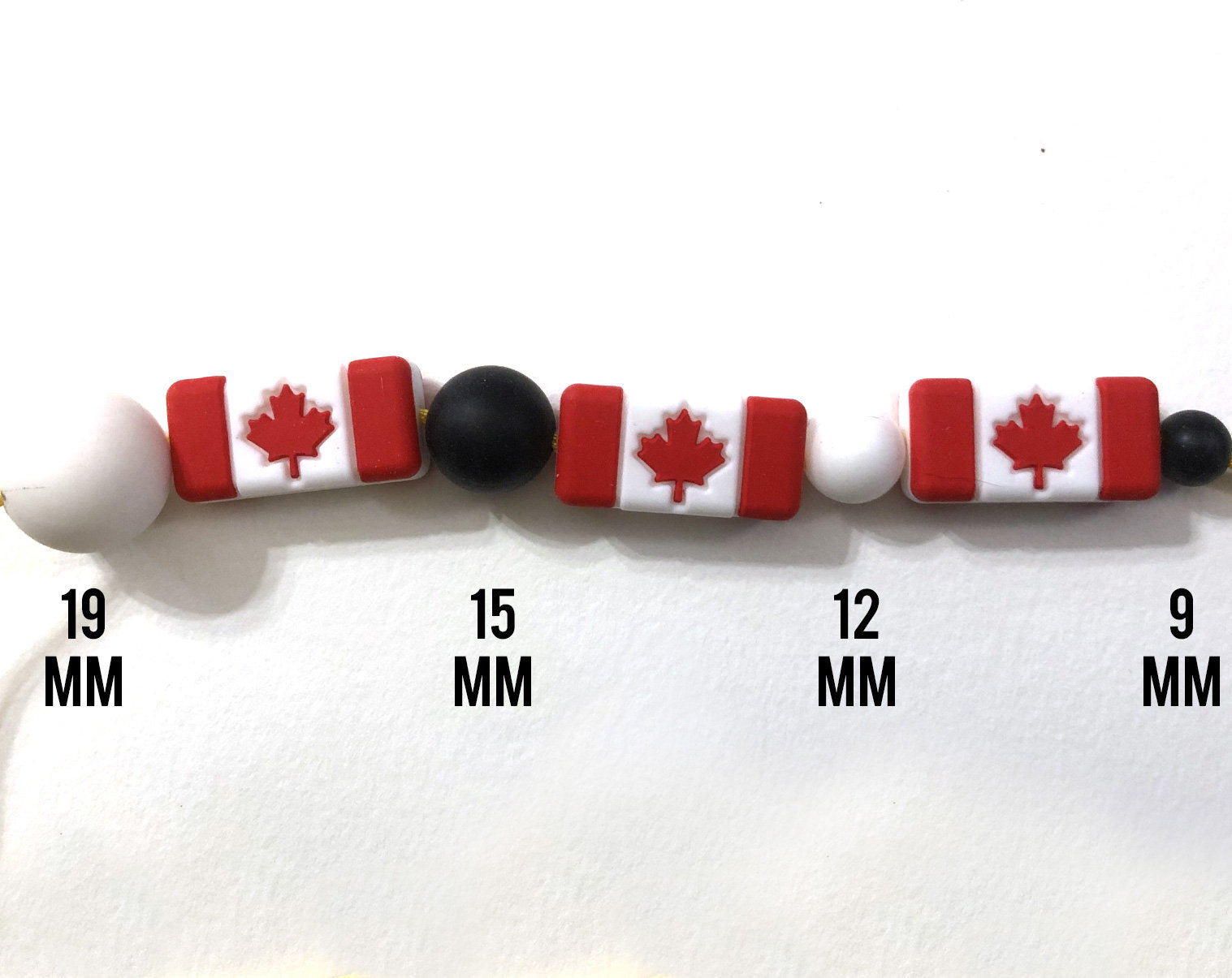 Silicone Canadian Flag Canada Flag Focal Beads - Bulk Silicone