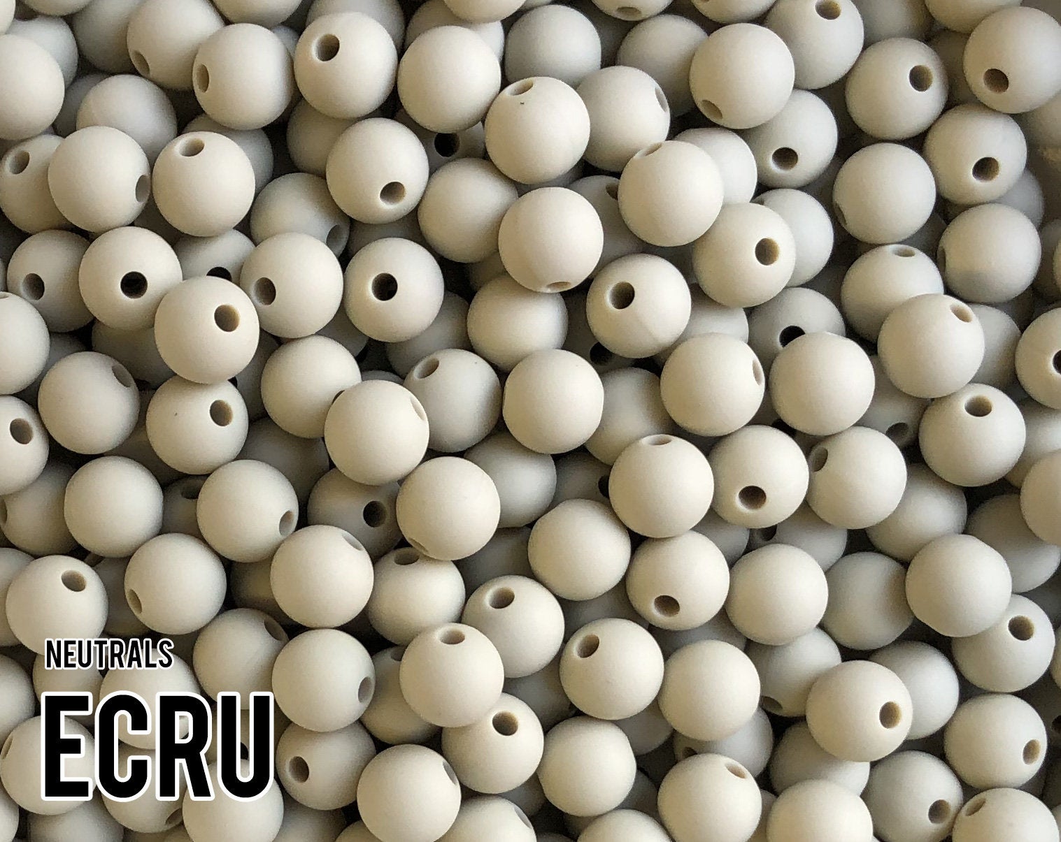 Silicone Beads, 9 mm Round  Ecru Silicone Beads 5-1,000 (aka off white, tan, beige, light brown) Bulk Silicone Beads Wholesale