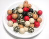 50 Bulk Silicone Beads - Leopard and Lipstick - Ivory Leopard, Black, Caramel, Red, and Ivory - Bulk Silicone Beads Wholesale
