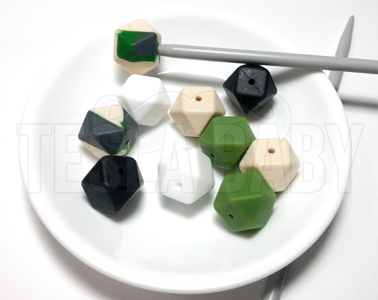 Knitting Needle Stoppers - Army Camo - Beader Caps - Beader Tips - Back Stoppers - Point Protectors - End Stoppers - Stitch Holder