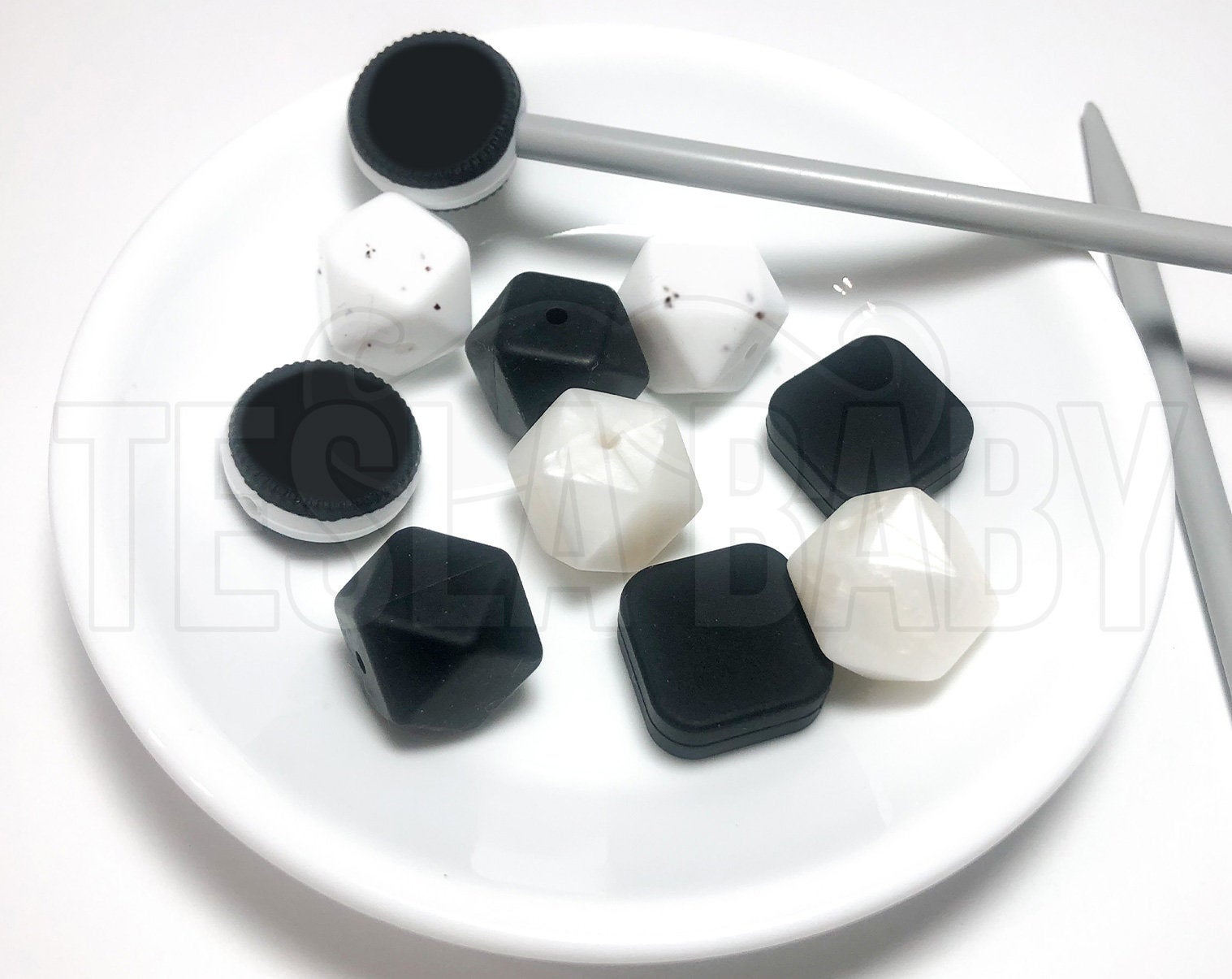 Knitting Needle Stoppers - Cookies and Cream - Beader Caps - Beader Tips - Back Stoppers - Point Protectors - End Stoppers - Stitch Holder