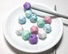 Knitting Needle Stoppers - Marble Icosahedrons - Beader Caps - Beader Tips - Back Stoppers - Point Protectors - End Stoppers - Stitch Holder
