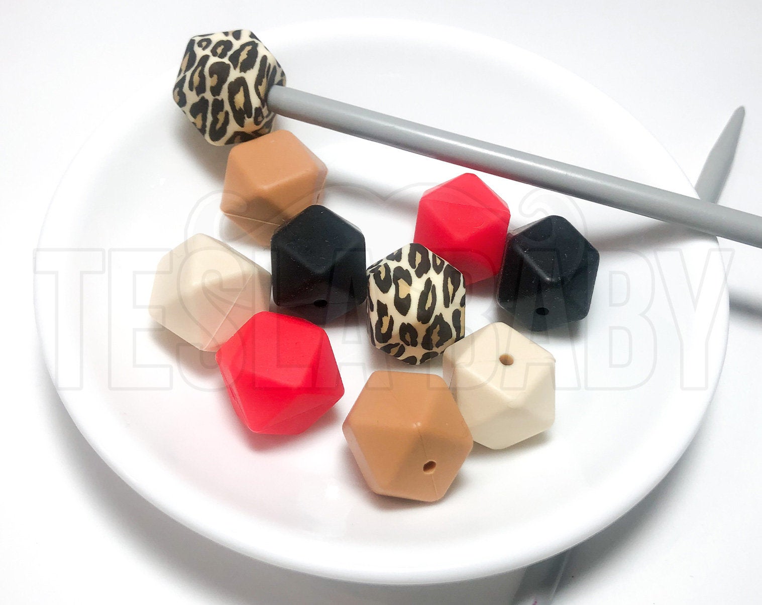 Knitting Needle Stoppers - Leopard & Lipstick - Beader Caps - Beader Tips - Back Stoppers - Point Protectors - End Stoppers - Stitch Holder