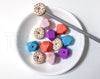 Knitting Needle Stoppers - Lilac Donuts - Beader Caps - Tips - Back Stoppers - Point Protectors - End Stoppers - Stitch Holder