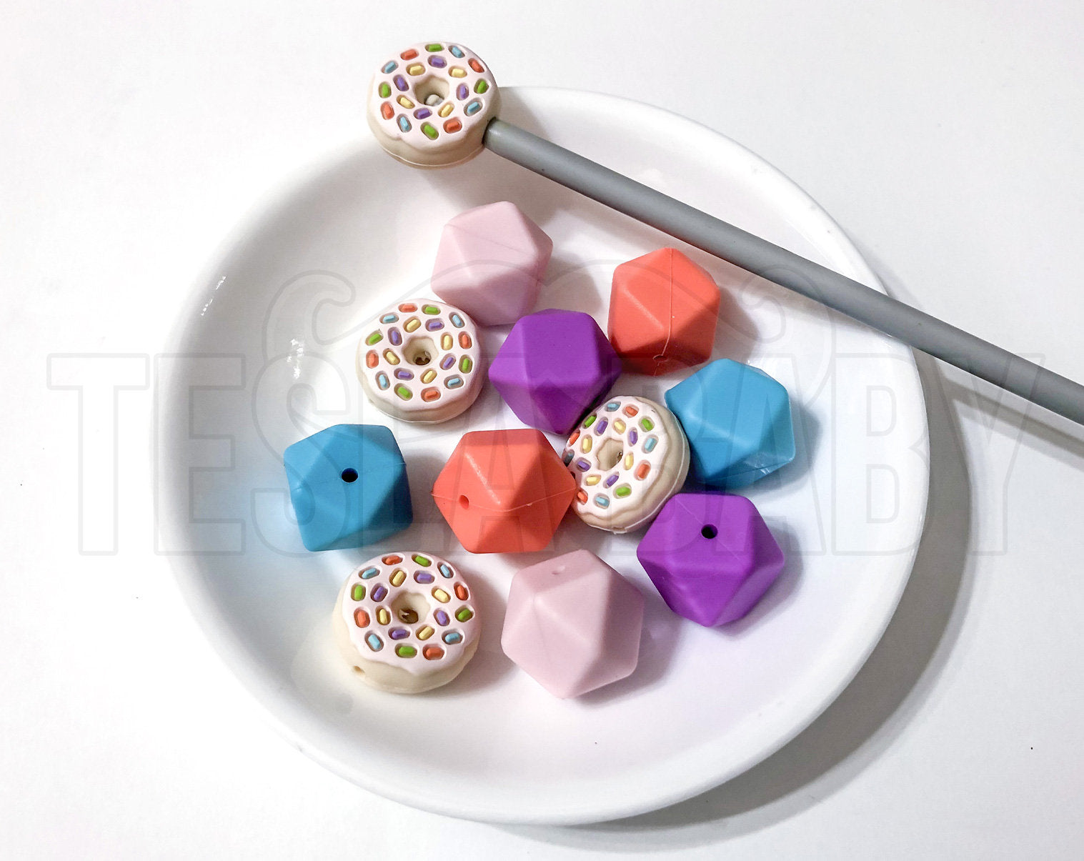Knitting Needle Stoppers - Lilac Donuts - Beader Caps - Tips