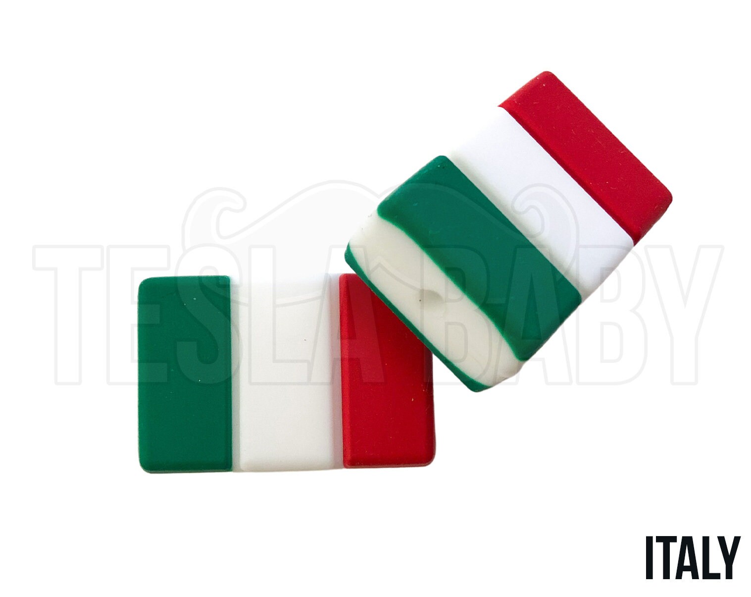 Silicone Italian Flag Focal Beads - Bulk Silicone Beads Wholesale