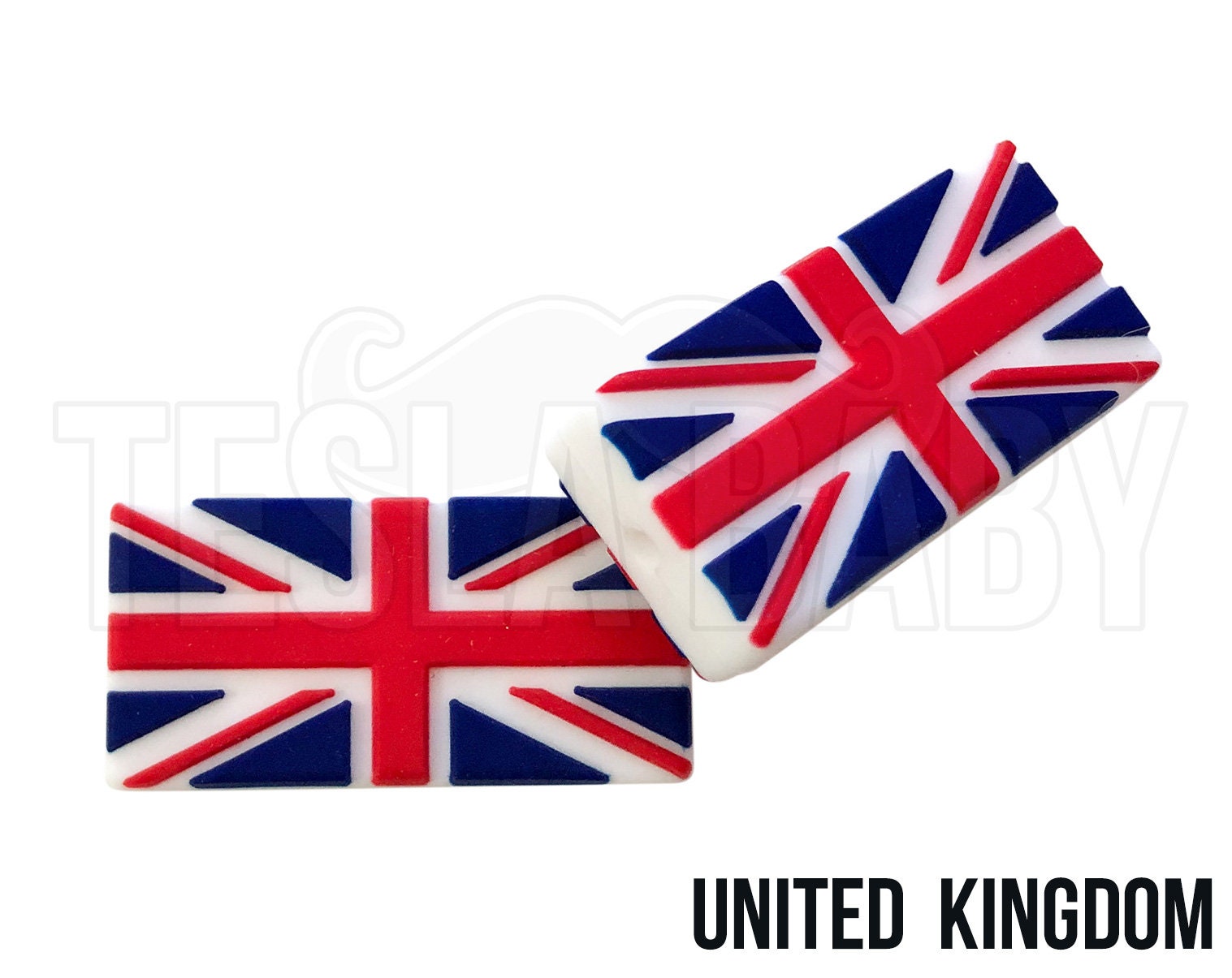 Silicone United Kingdom UK Flag Focal Beads - Bulk Silicone Beads