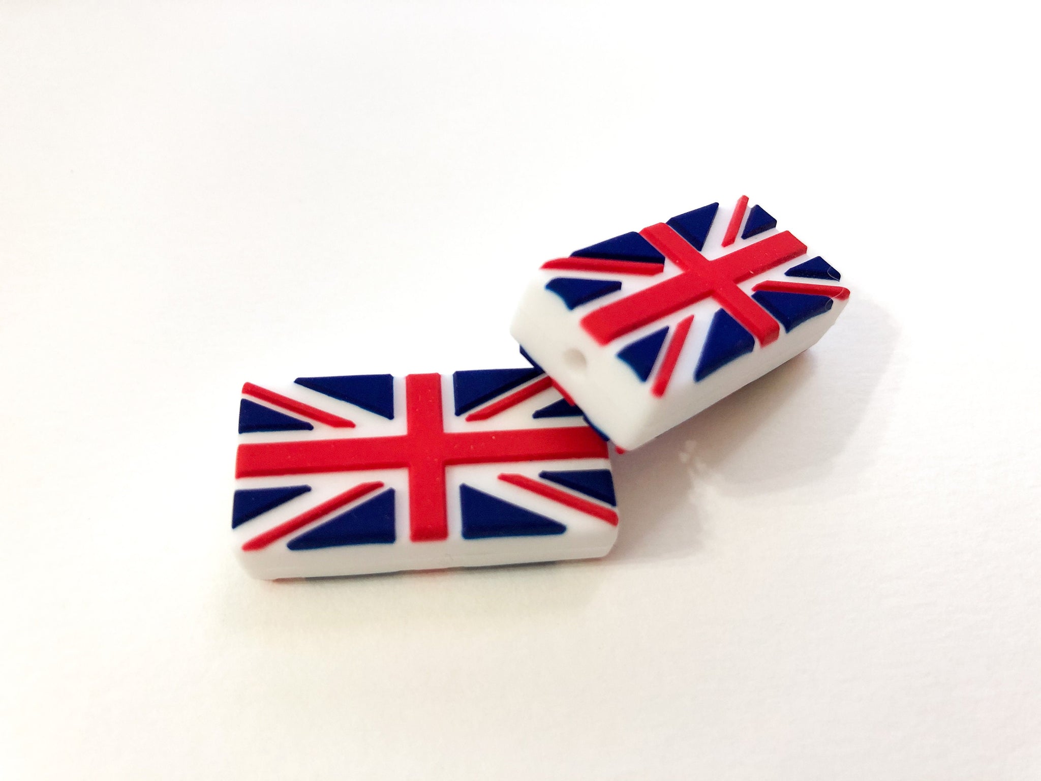 Silicone United Kingdom UK Flag Focal Beads - Bulk Silicone Beads Wholesale - DIY Jewelry