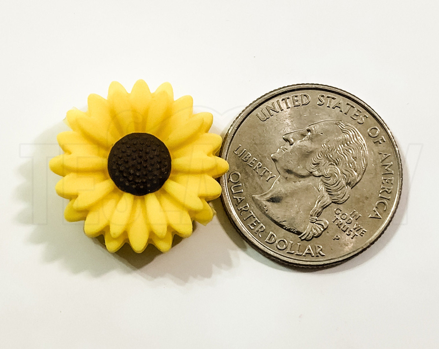 Silicone Brown Eyed Susan Beads (Yellow and Brown) - Bulk Silicone Beads Wholesale - DIY Jewelry