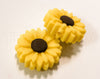 Silicone Brown Eyed Susan Beads (Yellow and Brown) - Bulk Silicone Beads Wholesale - DIY Jewelry