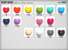 5-50 Heart Silicone Beads - Seamless Silicone Beads in 14 Colors