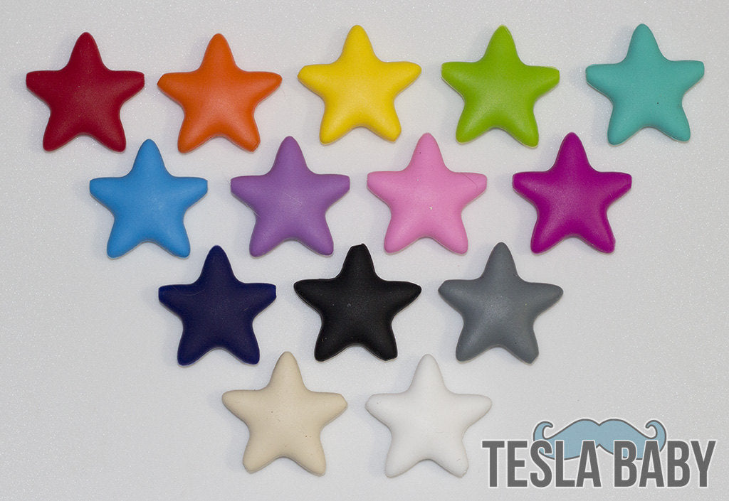 Navy Star Silicone Bead