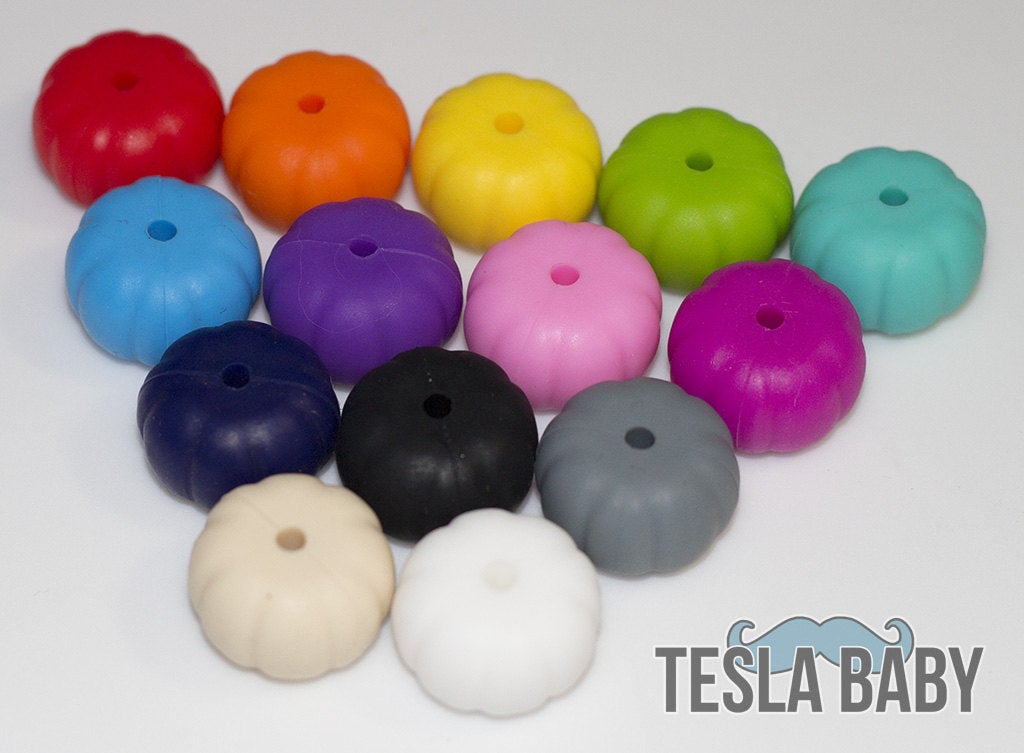 5-15 Pumpkin Silicone Beads - Seamless Silicone Beads in 14 Colors