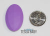 Grey Flat Oval Silicone Beads
