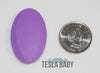 Apatite Flat Oval Silicone Bead (Metallic Teal)