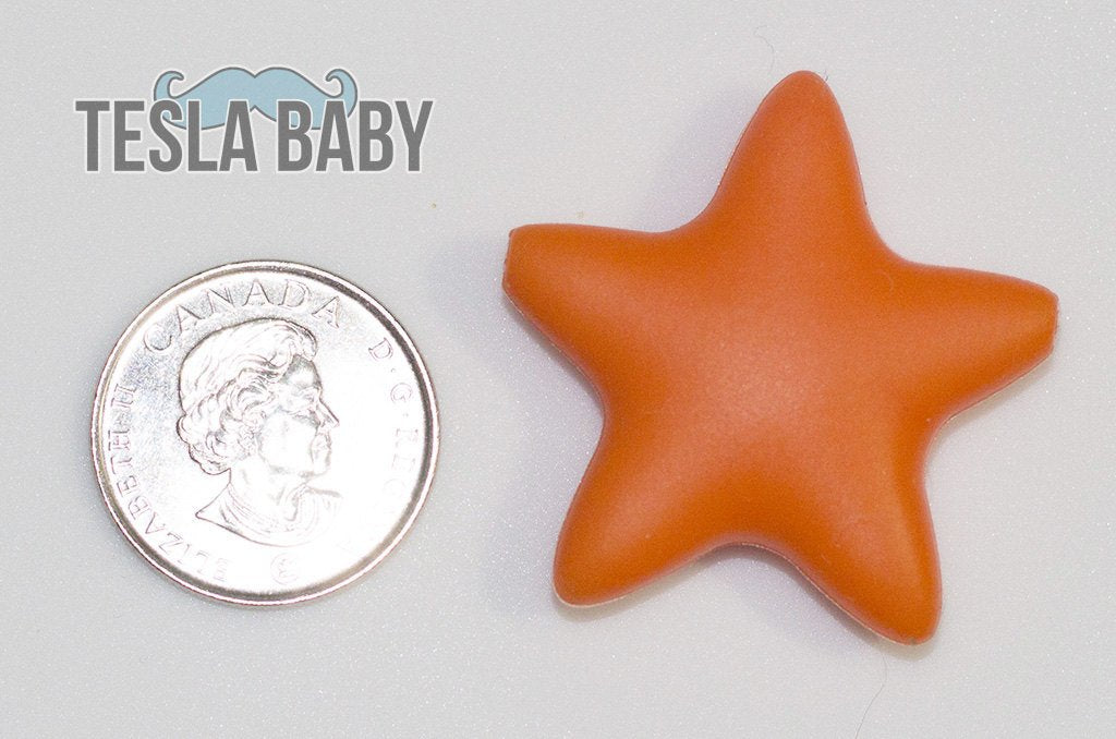 Chartreuse Star Silicone Bead