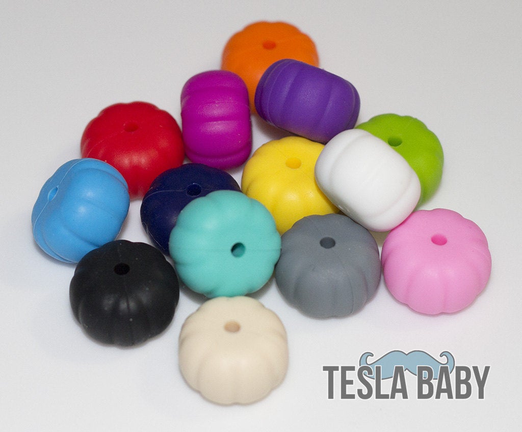 5-15 Pumpkin Silicone Beads - Seamless Silicone Beads in 14 Colors
