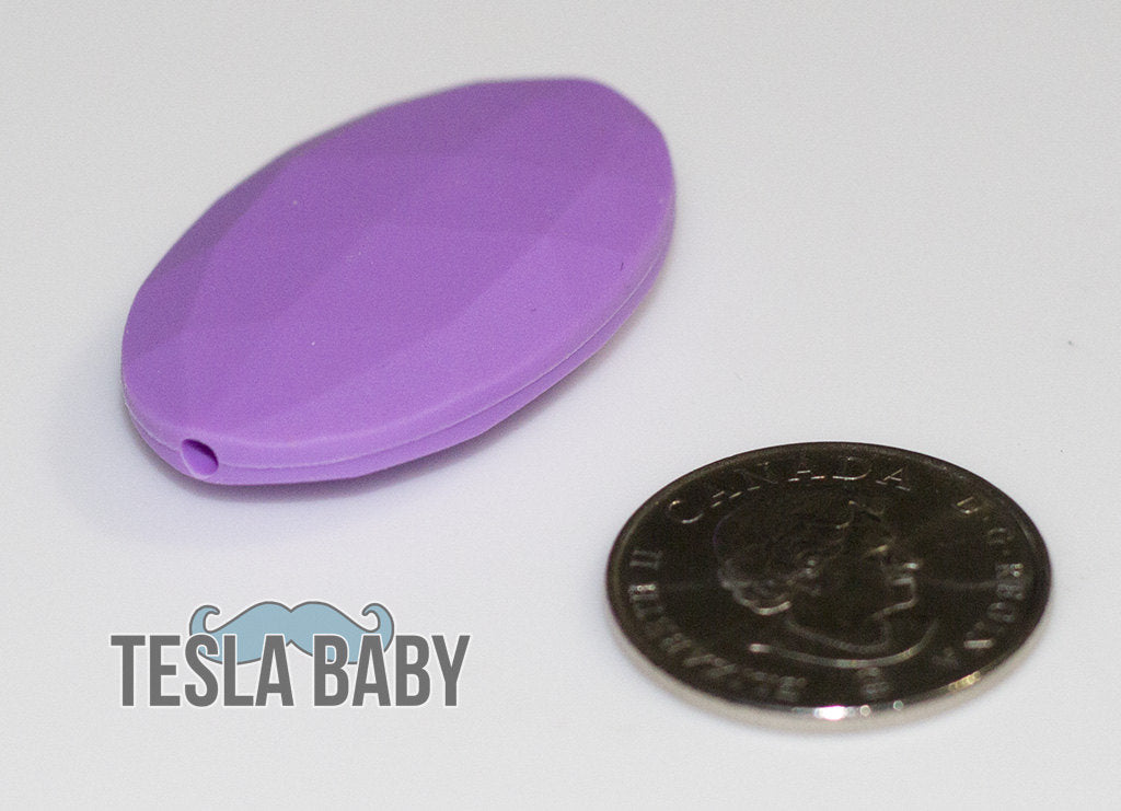 Teal Flat Oval Silicone Bead