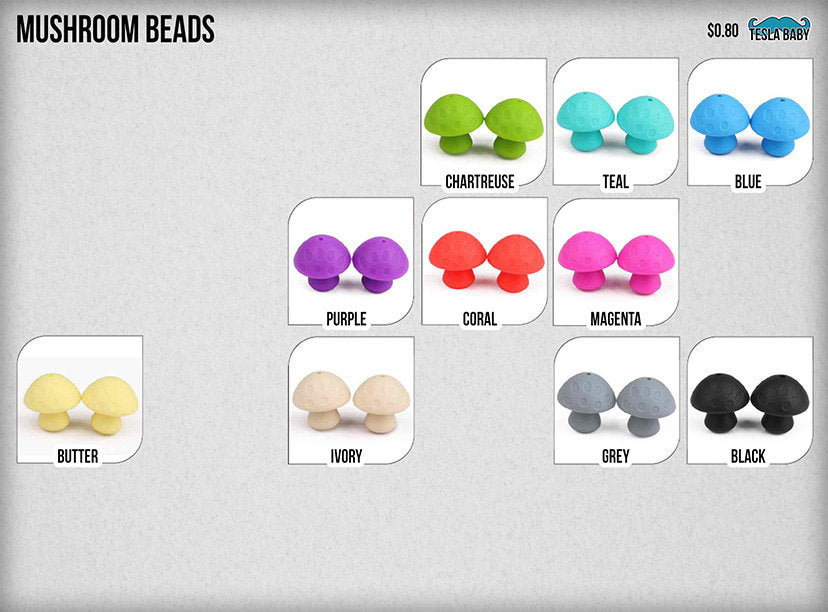 Mushroom Silicone Beads