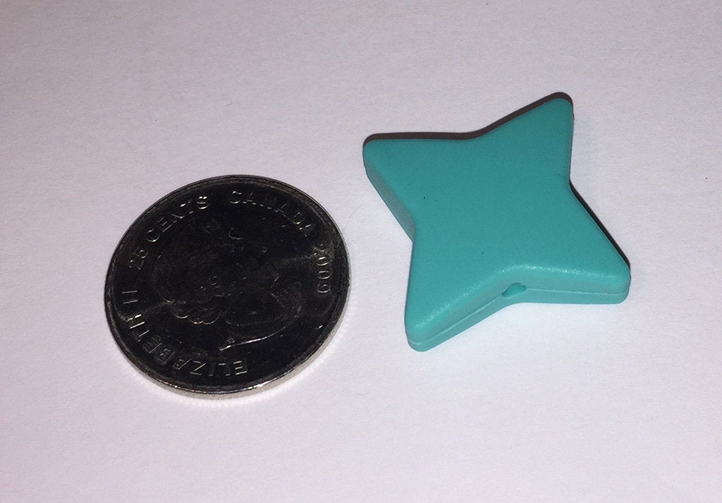 5-15 Grey Silicone Ninja Beads - 1 1/8" Four pointed stars.