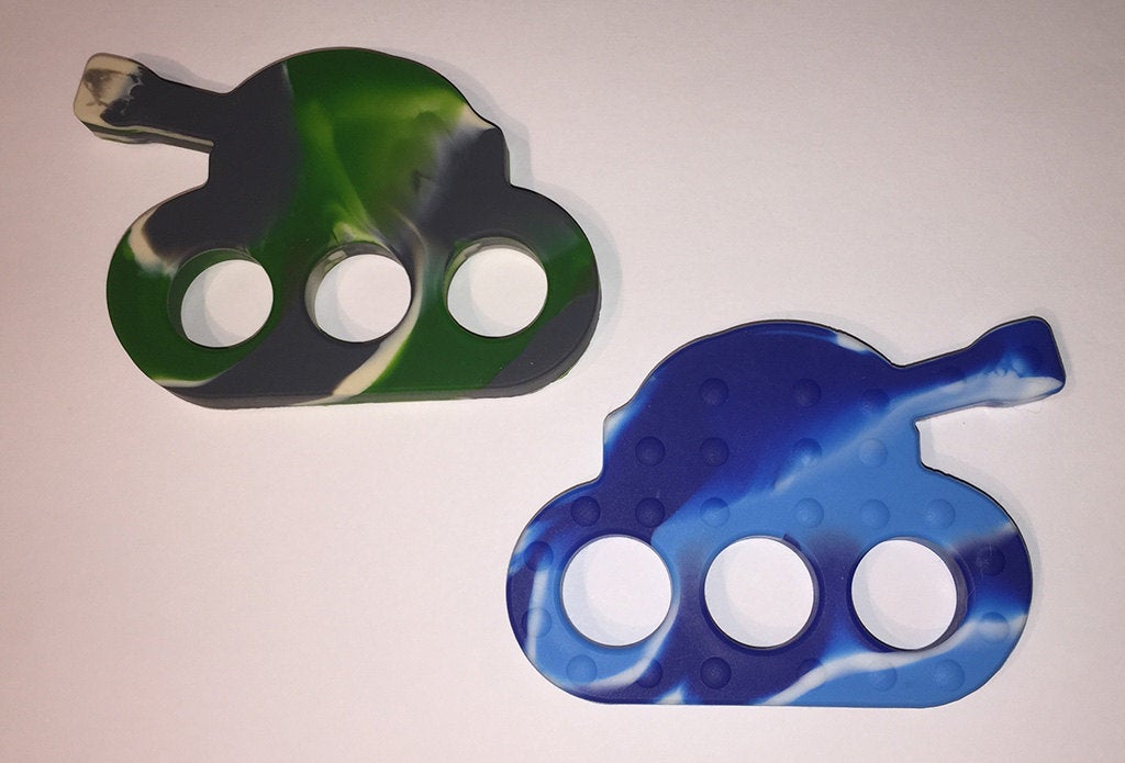 Silicone TankTeether or Pendant in two color combinations.
