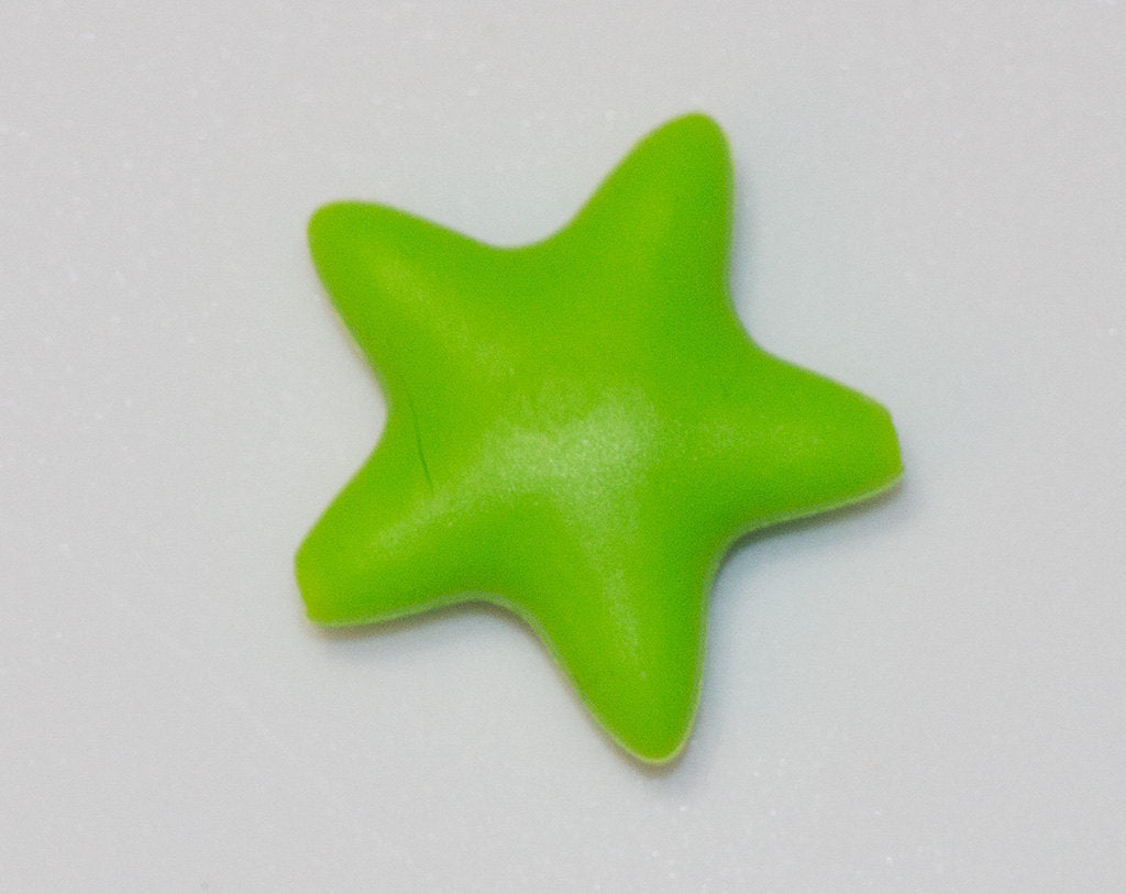 Chartreuse Star Silicone Bead
