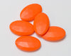 Orange Flat Oval Silicone Beads