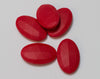 Red Flat Oval Silicone Beads