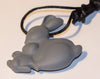 Silicone Bunny Teether - 2.5" x 2.5" Dove Grey Bunny Teether Pendant