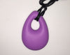 Silicone Pendant Necklace -- 3 7/8" x 2" lavender silicone teardrop pendant; for fidgeting, sensory play, teething.
