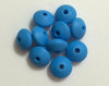 Small Abacus Lentil Saucer Silicone Beads in Blue - 12 mm x 7 mm