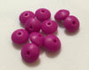 Small Abacus Lentil Saucer Silicone Beads in Magenta - 12 mm x 7 mm