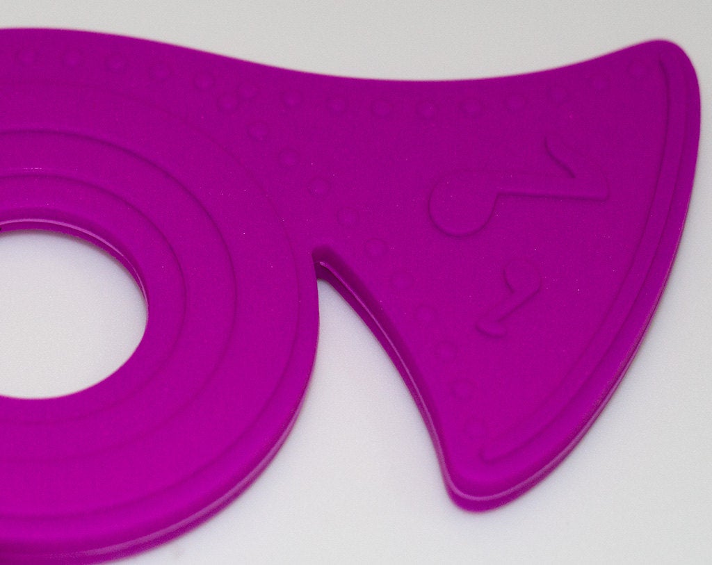 Silicone French Horn Pendant in Purple - Silicone Teething, Silicone Teether, Teething Pendant