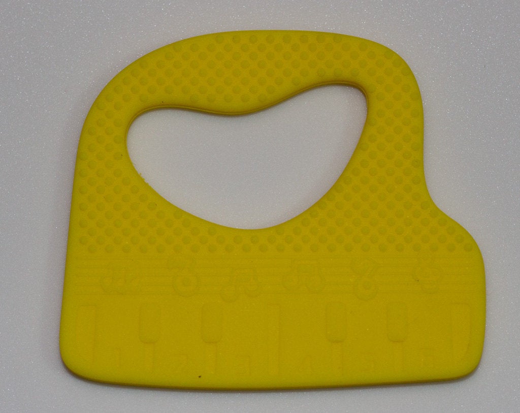 Silicone Keyboard / Piano Pendant in Yellow - Silicone Teething, Silicone Teether, Teething Pendant