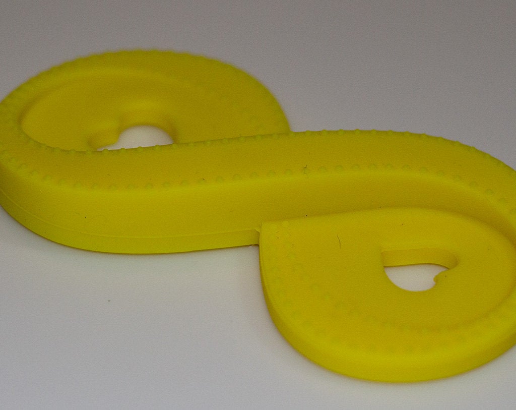 Silicone Infinity Heart Pendant in Yellow - Silicone Teething, Silicone Teether, Teething Pendant