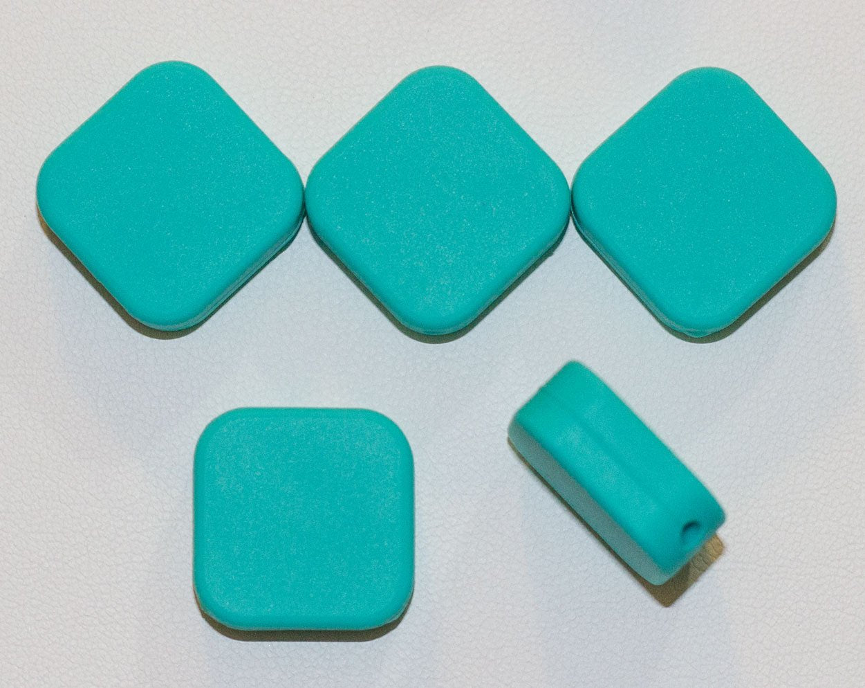 Tile Silicone Beads in Teal