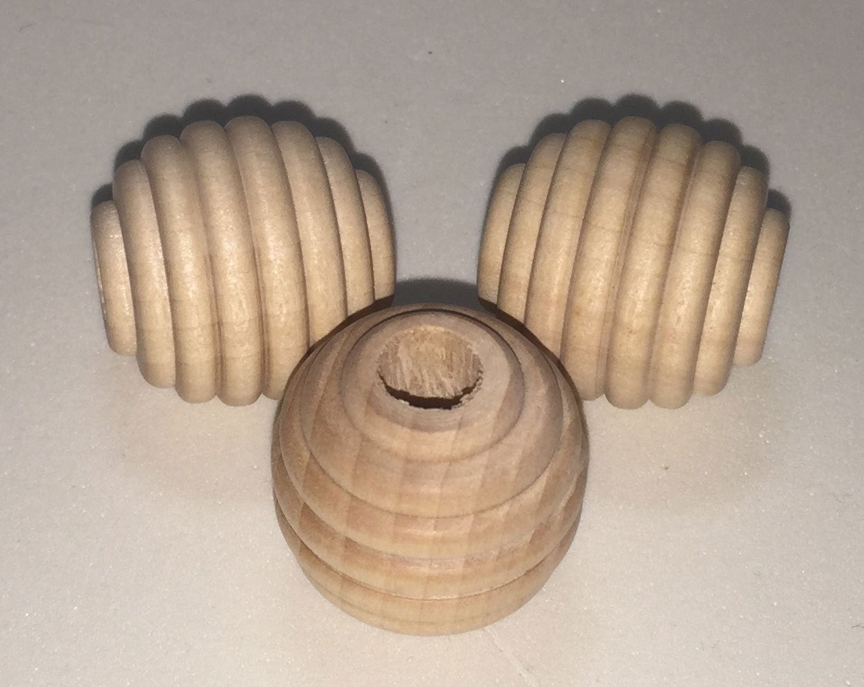 1" Beehive Wood Bead - Unfinished 5/16" hole.
