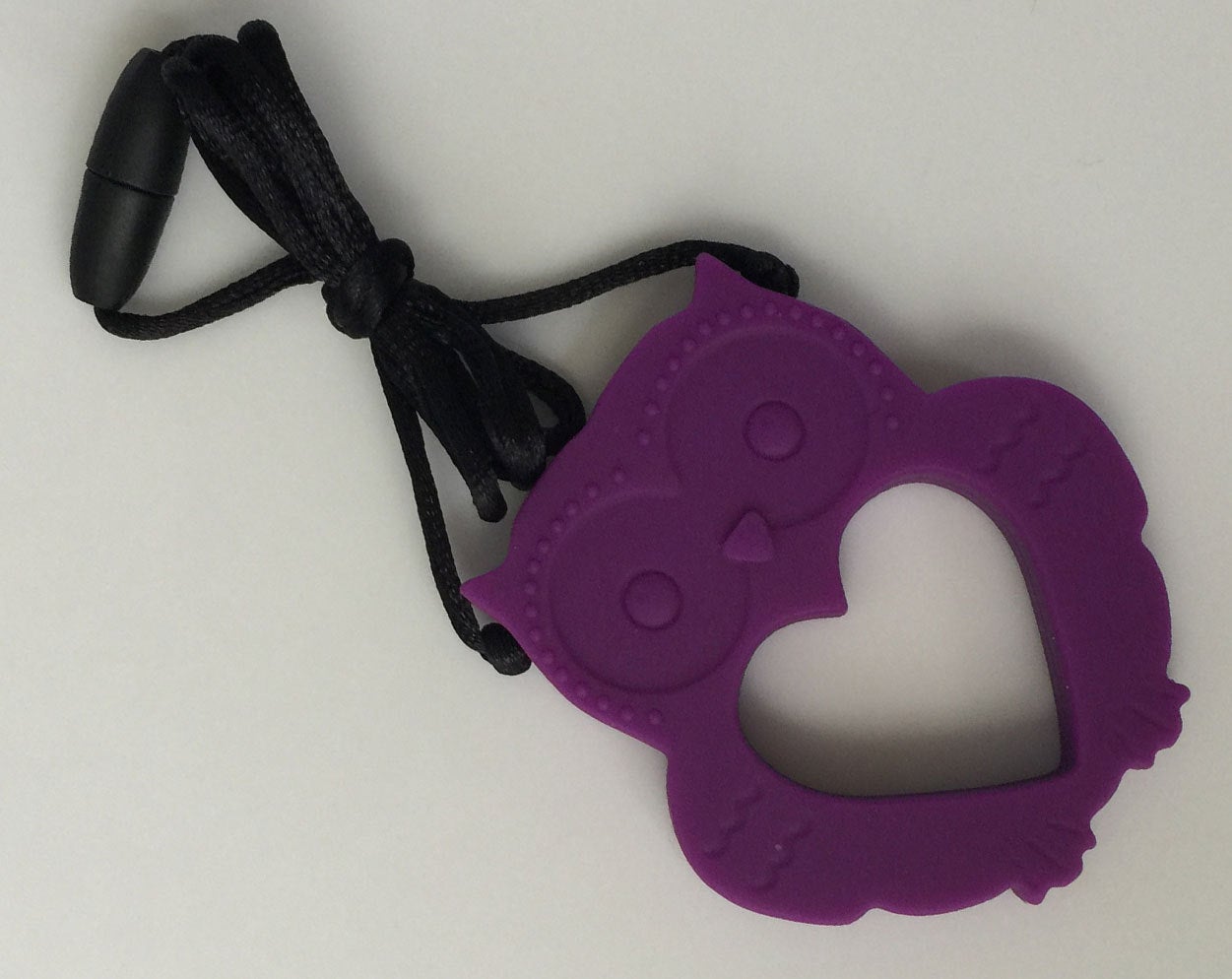1 Silicone Owl Teether / Pendant in Plum - Silicone Teething, Silicone Teether, Teething Pendant