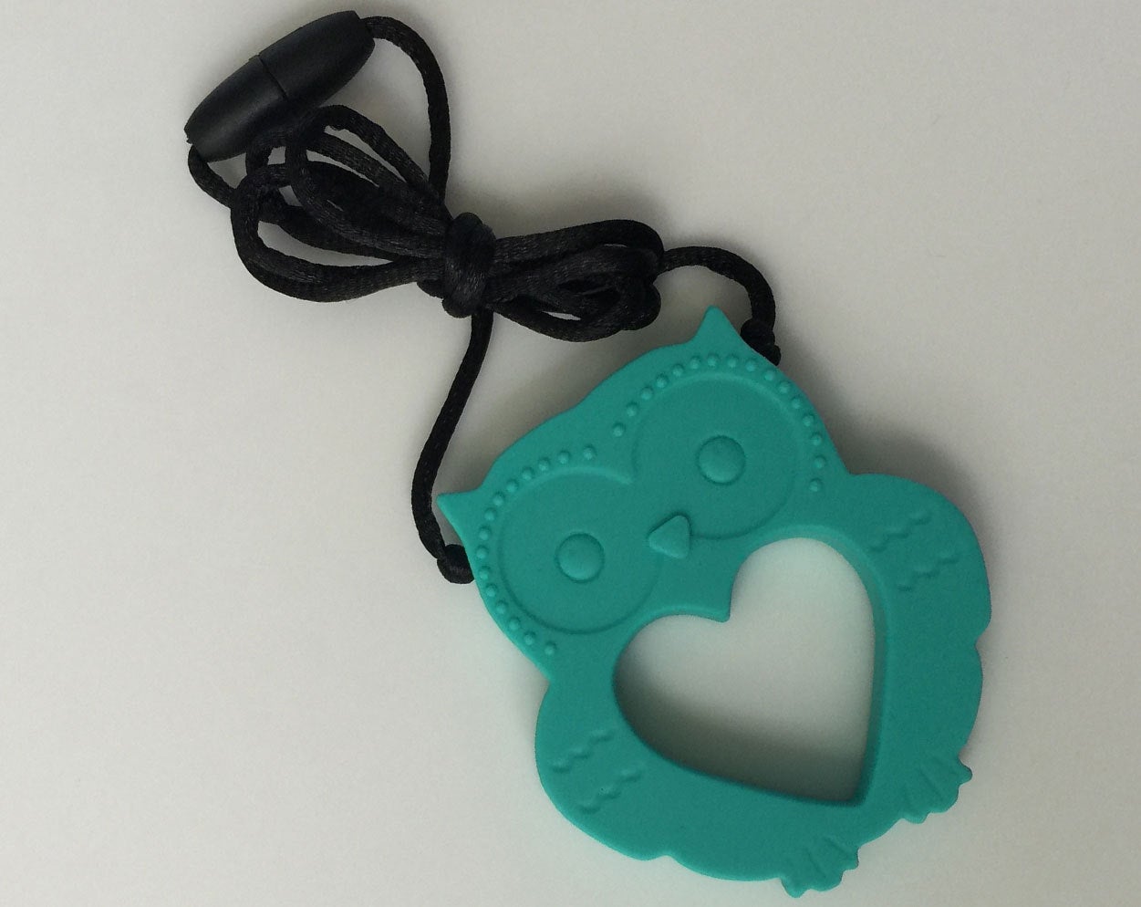 1 Silicone Owl Teether / Pendant in Teal - Silicone Teething, Silicone Teether, Teething Pendant