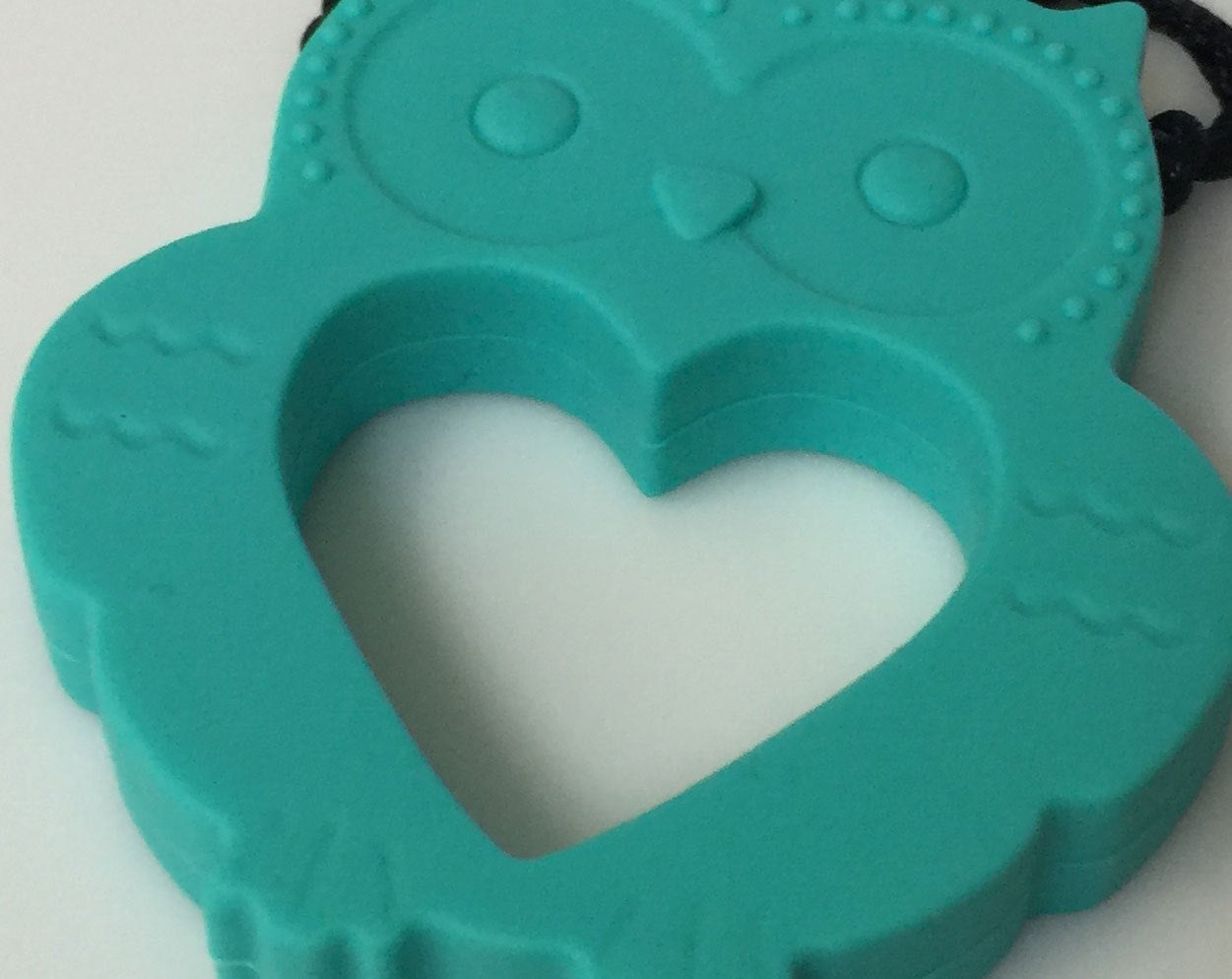 1 Silicone Owl Teether / Pendant in Teal - Silicone Teething, Silicone Teether, Teething Pendant