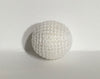 1.06" / 27 mm Crochet Wood Bead in White -  1 Hand Crocheted Birch Wood Ball for Teething