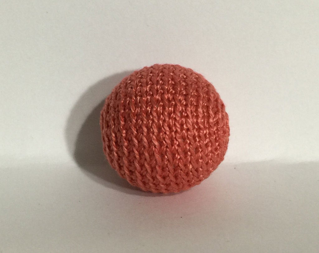 1.06" / 27 mm Crochet Wood Bead in Carnation (7010) -  1 Hand Crocheted Birch Wood Ball for Teething
