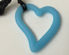 1 Silicone Heart Teether / Pendant in Translucent Blue - Silicone Teething, Silicone Teether, Teething Pendant
